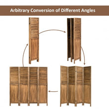Load image into Gallery viewer, 5.6 Ft Tall 4 Panel Folding Privacy Room Divider-Wood