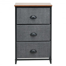 Load image into Gallery viewer, Nightstand Side Table Storage Tower Dresser Chest with 3 Drawers-Black