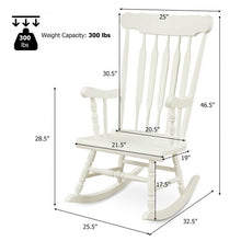 Load image into Gallery viewer, Solid Wood Porch Glossy Finish Rocking Chair-White