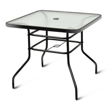 Load image into Gallery viewer, 32" Patio Tempered Glass Steel Frame Square Table