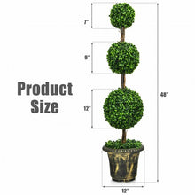 Load image into Gallery viewer, 4 ft Artificial Topiary Triple Ball Tree Plant