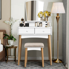 Load image into Gallery viewer, Vanity Table Set Dressing Table Cushioned Stool Makeup Table
