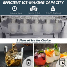 Load image into Gallery viewer, Stainless Steel 26 lbs/24 H Self-Clean Countertop Ice Maker Machine