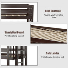 Load image into Gallery viewer, Twin Pull-Out Bunk Bed with Trundle Wooden Ladder-Espresso