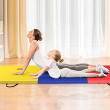Load image into Gallery viewer, 6' x 2' Exercise Tri-Fold Gymnastics Mat w/ Carrying Handles-Multicolor