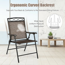 Load image into Gallery viewer, Set of 2 Patio Folding Chairs Sling Portable Dining Chair Set with Armrest