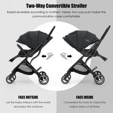 Load image into Gallery viewer, High Landscape Foldable Baby Stroller with Reversible Reclining Seat-Black