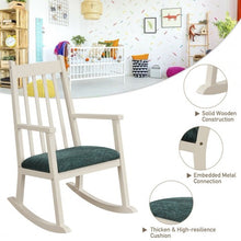 Load image into Gallery viewer, Children's Wooden Rocking Chair with Cushion-White