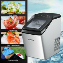 Load image into Gallery viewer, Stainless Steel Ice Maker 33Lbs/ 24Hrs Self-Clean Function with Scoop