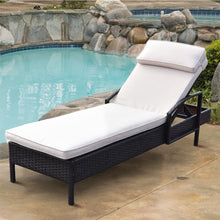 Load image into Gallery viewer, Outdoor Brown Wicker Rattan Sunloungers