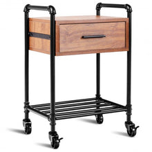 Load image into Gallery viewer, 2-Tier End Coffee Living Room Table with Drawer & Wheels