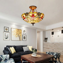 Load image into Gallery viewer, Tiffany-Style 2-Light Ceiling Lamp with 16" Shade