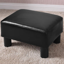 Load image into Gallery viewer, Small PU Leather Rectangular Seat Ottoman Footstool-Black