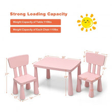 Load image into Gallery viewer, 3-Piece Toddler Multi Activity Play Dining Study Kids Table and Chair Set-Pink