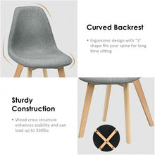 Load image into Gallery viewer, 4Pcs Modern Dining Chair Set with Wood Legs and Fabric Cushion Seat