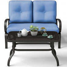 Load image into Gallery viewer, 2 Pcs Patio Outdoor Cushioned Coffee Table Seat-Blue