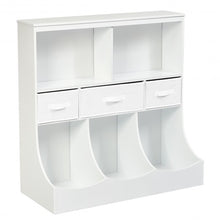 Load image into Gallery viewer, Freestanding Combo Cubby Bin Storage Organizer Unit W/3 Baskets-White