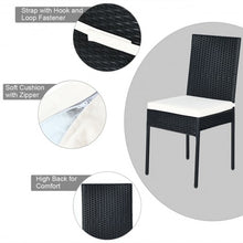Load image into Gallery viewer, 5 PCS Patio Rattan Dining Set with Glass Top