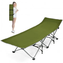 Load image into Gallery viewer, Folding Camping Cot with Side Storage Pocket Detachable Headrest-Green