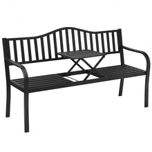 Load image into Gallery viewer, Patio Garden Bench Steel Frame with Adjustable Center Table