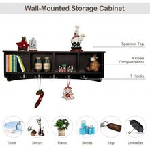 Load image into Gallery viewer, Hanging Entryway Shelf Coat Rack Wall Mounted Storage Cabinets-Brown