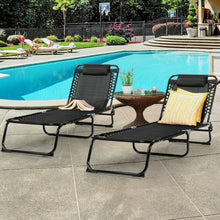 Load image into Gallery viewer, Foldable Camping Patio Chaise Lounge Chair-Black