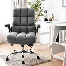 Load image into Gallery viewer, Adjustable Swivel Office Chair with High Back and Flip-up Arm for Home and Office-Gray