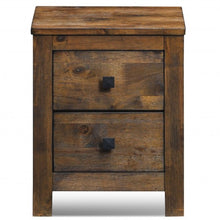 Load image into Gallery viewer, Wood 2 Storage Sliding Drawers End Nightstand-Oak