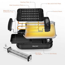 Load image into Gallery viewer, Smokeless Electric Portable BBQ Grill with Turbo Smoke Extractor
