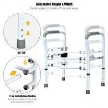 Load image into Gallery viewer, Steel Safety Toilet Rail with Created Fixable Clamp