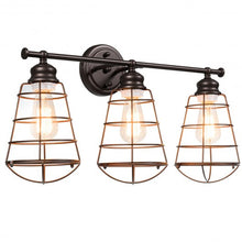 Load image into Gallery viewer, 3-Light Vanity Lamp Bathroom Fixture with Metal Wire Cage