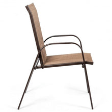 Load image into Gallery viewer, 2 PCS Patio Chairs Outdoor Dining Chair with Armrest-Brown