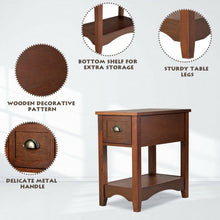 Load image into Gallery viewer, Set of 2 Contemporary Side End Table with Drawer -Walnut