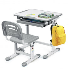 Load image into Gallery viewer, Height Adjustable Children�s Desk Chair Set -Gray
