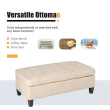 Load image into Gallery viewer, L-shaped Linen Reversible Sectional Sofa Couch with Ottoman-Beige