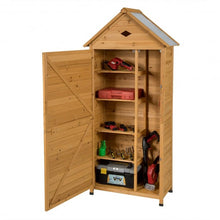 Load image into Gallery viewer, Wooden Outdoor Lockable Garden Tool Storage