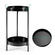 Load image into Gallery viewer, 2 Tier Mid Century Modern Metal Plant Stand-Black