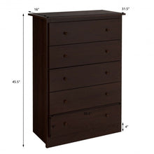 Load image into Gallery viewer, Functional Storage Organized Dresser with 5 Drawer-Espresso