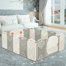 Load image into Gallery viewer, 16 Panel Activity Safety Baby Playpen w/ Lock Door-Beige
