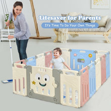 Load image into Gallery viewer, 16-Panel Foldable Baby Playpen Kids Activity Centre-Multicolor