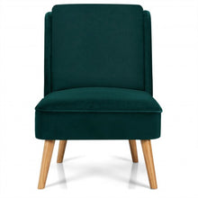 Load image into Gallery viewer, Velvet Accent Chair with Rubber Wood Legs for Living Room-Green