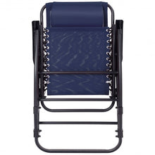 Load image into Gallery viewer, Outdoor Patio Headrest Folding Zero Gravity Rocking Chair-Blue