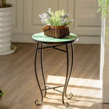Load image into Gallery viewer, Outdoor Indoor Steel Accent Plant Stand Cobalt Table-Blue
