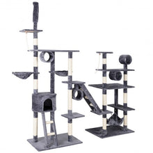 Load image into Gallery viewer, Large Condo Scratching Posts Cat Tree with Ladder Hammock