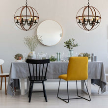 Load image into Gallery viewer, 6-Light Orb Chandelier Rustic Vintage Ceiling Lamp