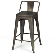 Load image into Gallery viewer, 24" Set of 4 Low Back Metal Counter Stool Stools-Gun