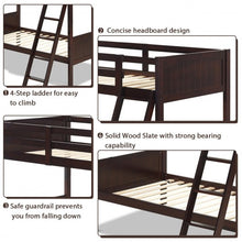 Load image into Gallery viewer, Wooden Bunk Beds Convertable 2 Individual Beds-Brown