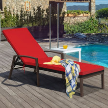 Load image into Gallery viewer, 2 pcs Patio Rattan Adjustable Back Lounge Chair-Red