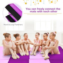 Load image into Gallery viewer, 4 Inch x 8 Inch Folding Gymnastics Panel Mat with Handles Hook-Pink