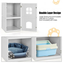 Load image into Gallery viewer, 2-Tier Hidden Cat House Enclosure Nightstand-White